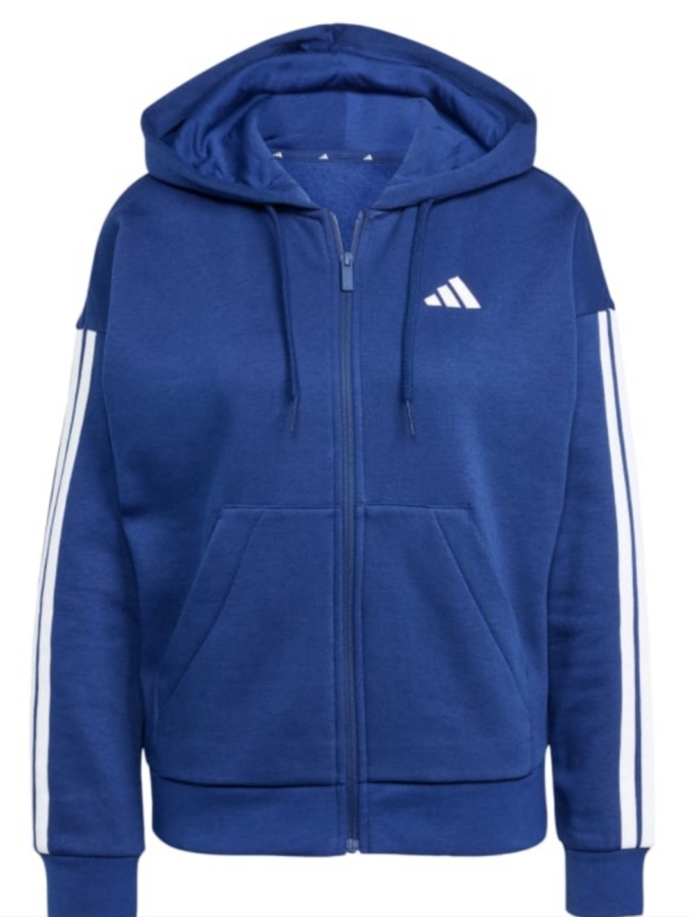 adidas Essentials 3-Stripes Full-Zip Fleece Hoodie.